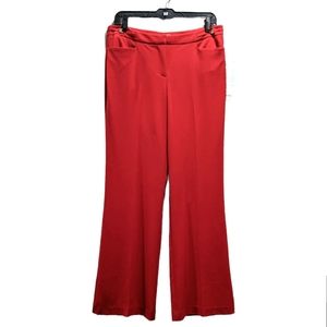 NY&Co Stretch Red Wide Leg Pants with Front Embellishments